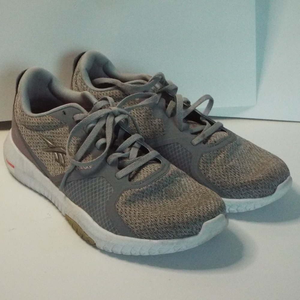 Pre-Owned Reebok Flexagon Force Womens Size 10 Memory Tech Training Grey White S